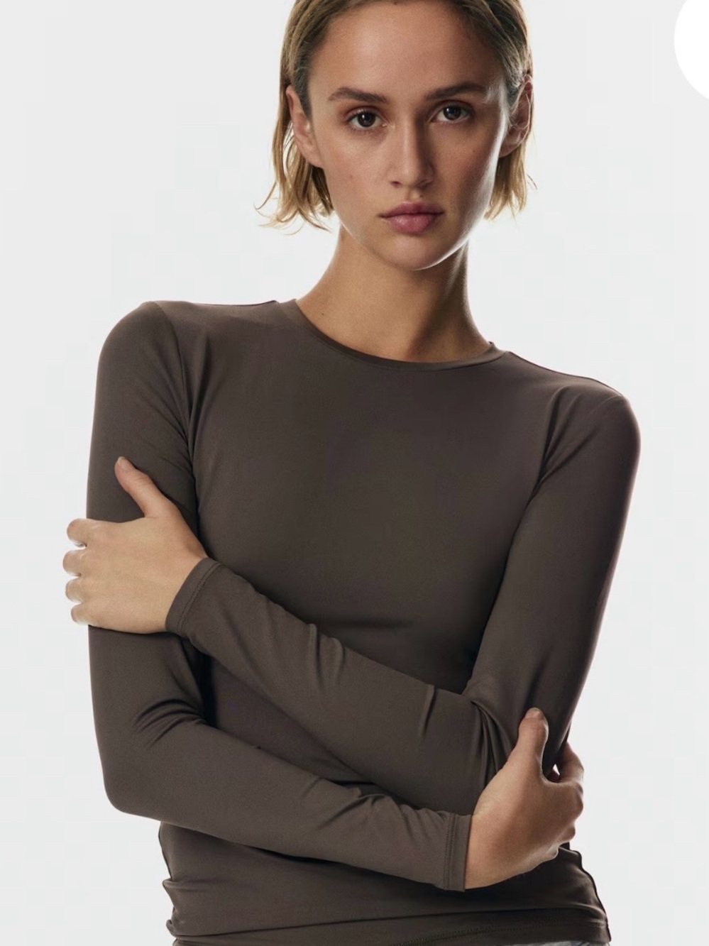H&M Microfiber Top - Dark Taupe